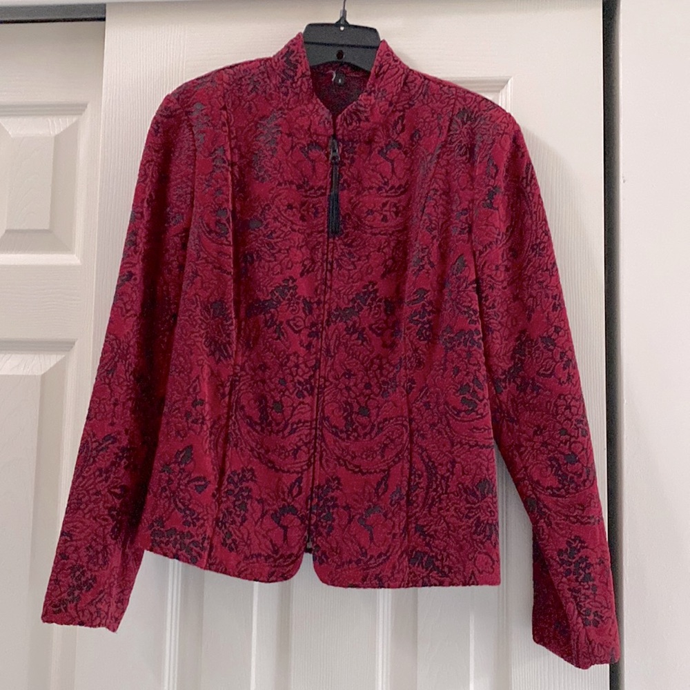 Vintage like Chenille Blazer Zippered Front Size S